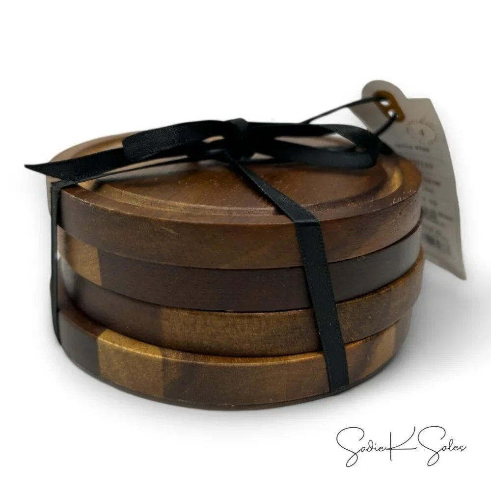4pk Acacia‎ Wood Coaster Set - Hearth & Hand Magnolia, Target